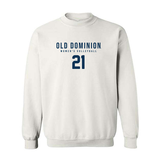 Old Dominion - NCAA Women's Volleyball : Olivia De Jesus - White Replica Shersey Sweatshirt