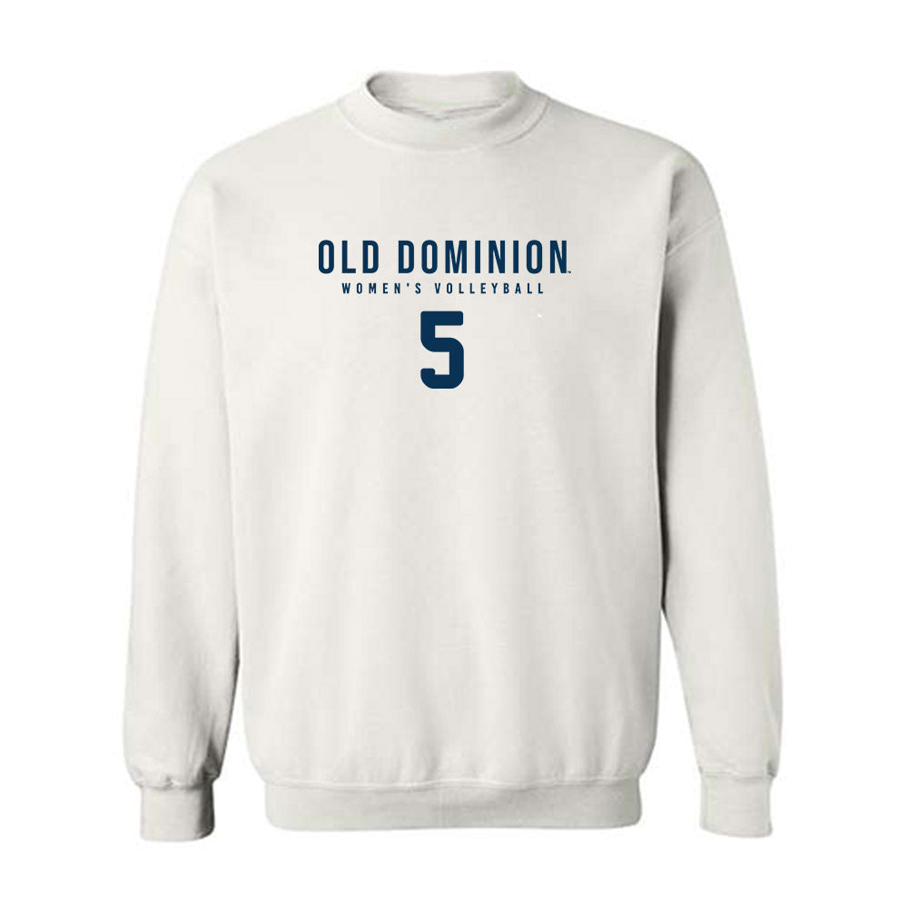 Old Dominion - NCAA Women's Volleyball : Bailey Burgess - White Replica Shersey Sweatshirt