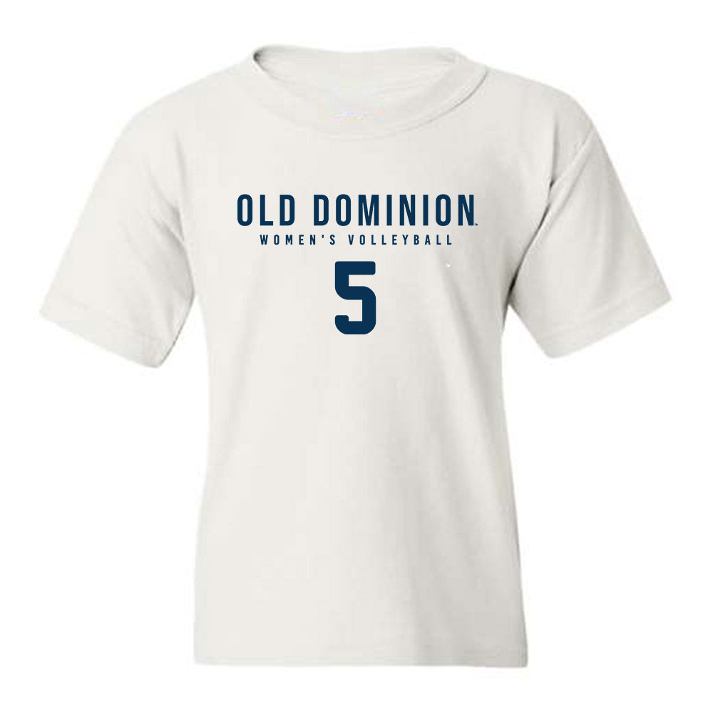 Old Dominion - NCAA Women's Volleyball : Bailey Burgess - White Replica Shersey Youth T-Shirt
