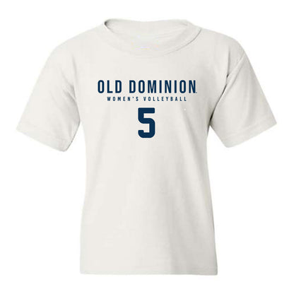 Old Dominion - NCAA Women's Volleyball : Bailey Burgess - White Replica Shersey Youth T-Shirt
