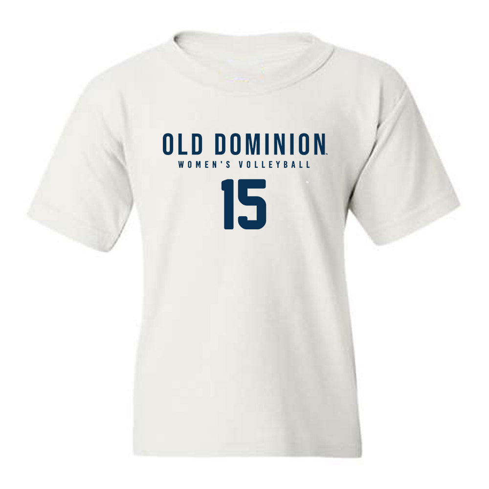 Old Dominion - NCAA Women's Volleyball : Kira Smith - White Replica Shersey Youth T-Shirt