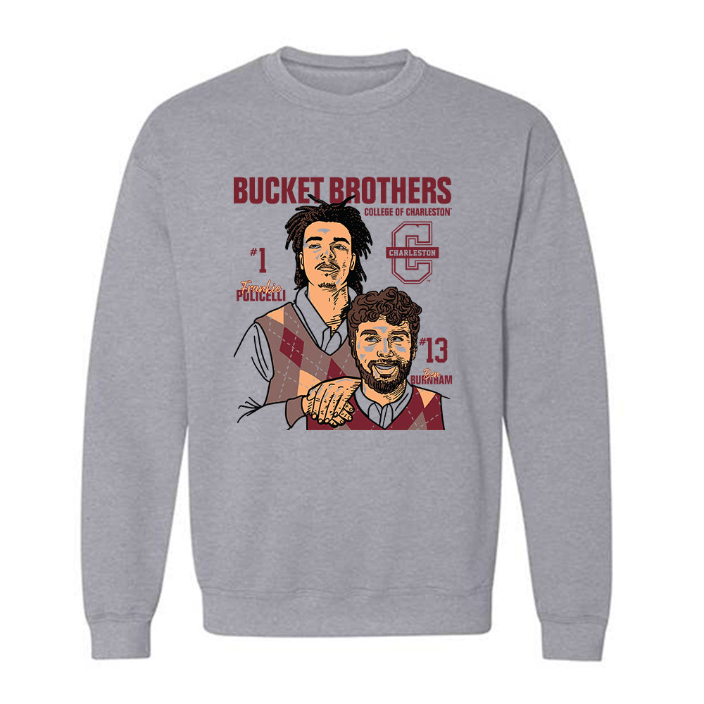 Charleston - NCAA Men's Basketball : Ben Burnham and Frankie Policelli - Bucket Brothers Caricature Sweatshirt