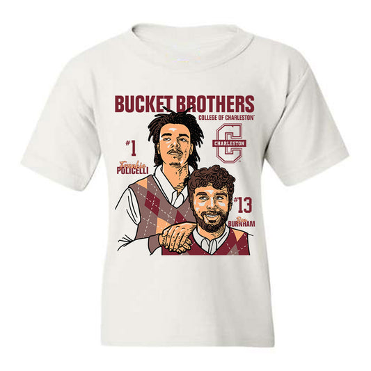 Charleston - NCAA Men's Basketball : Ben Burnham and Frankie Policelli - Bucket Brothers Caricature Youth T-Shirt