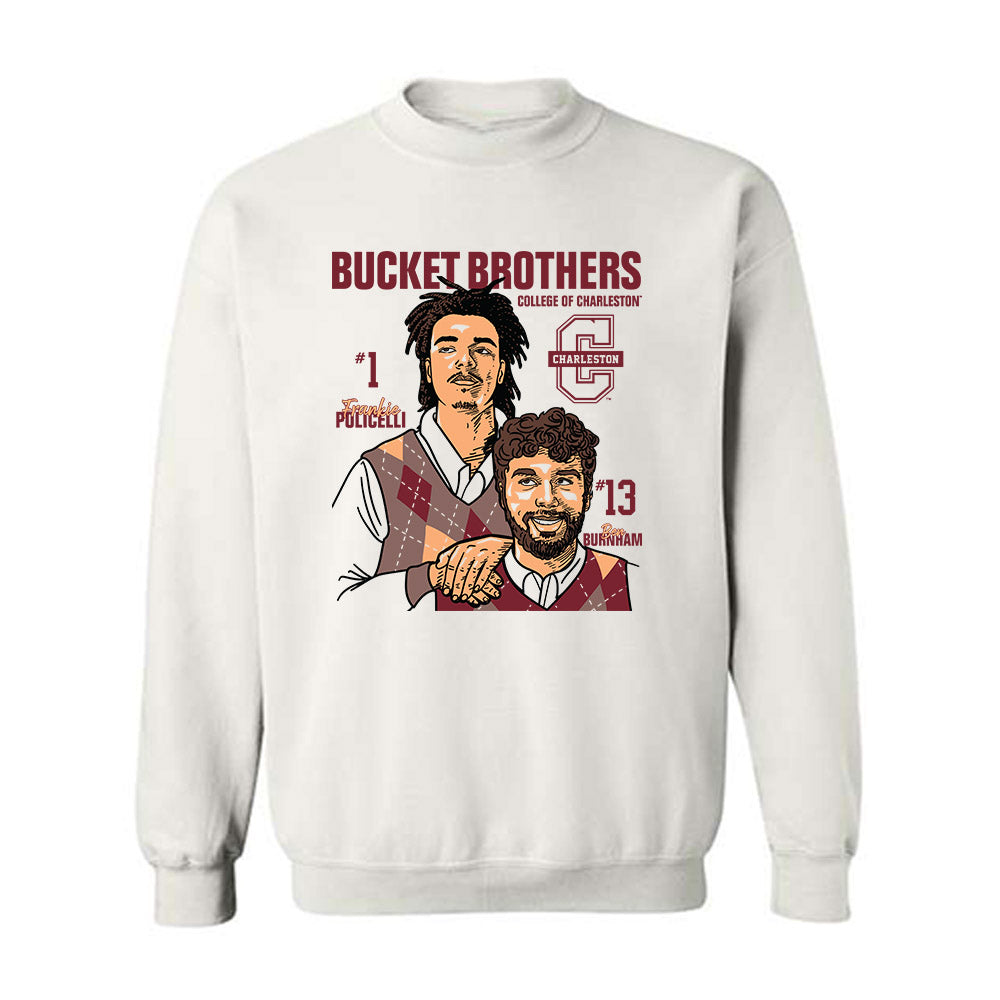 Charleston - NCAA Men's Basketball : Ben Burnham and Frankie Policelli - Bucket Brothers Caricature Sweatshirt