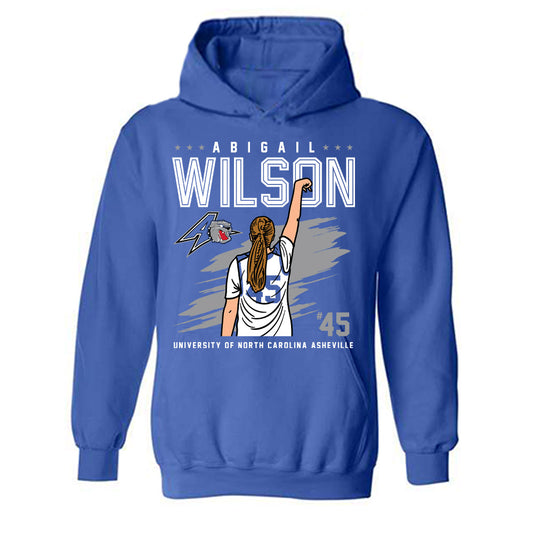 UNC Asheville - NCAA Women's Basketball : Abigail Wilson - Caricature Hooded Sweatshirt