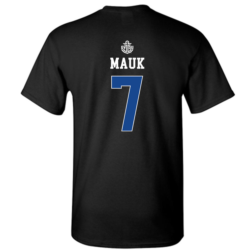 Grand Valley - NCAA Softball : Jasmine Mauk - Black Replica Short Sleeve T-Shirt