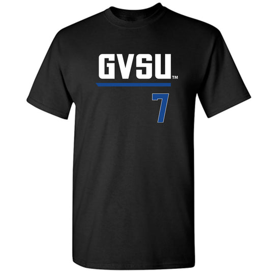 Grand Valley - NCAA Softball : Jasmine Mauk - Black Replica Short Sleeve T-Shirt