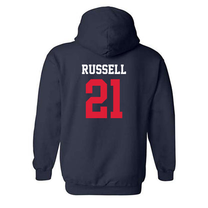 Dayton - NCAA Football : Grant Russell - Navy Classic Shersey Hooded Sweatshirt