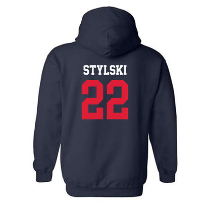 Dayton - NCAA Football : Ty Stylski - Navy Classic Shersey Hooded Sweatshirt