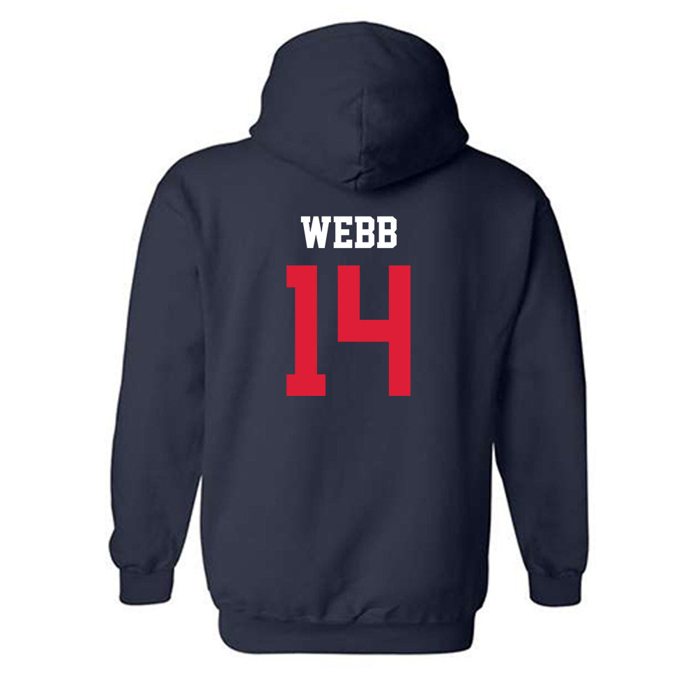 Dayton - NCAA Football : Caleb Webb - Navy Classic Shersey Hooded Sweatshirt