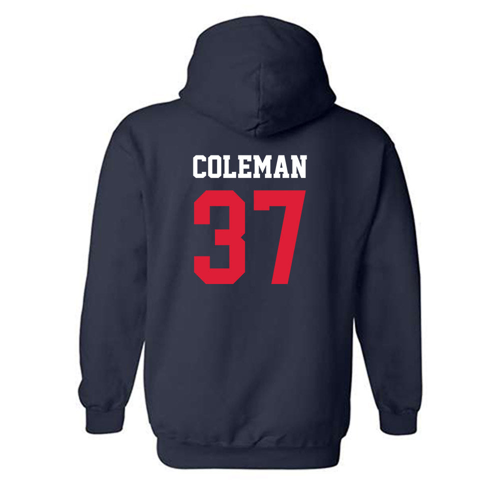 Dayton - NCAA Football : Ca'ron Coleman - Navy Classic Shersey Hooded Sweatshirt