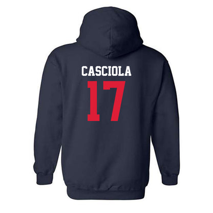 Dayton - NCAA Football : Dante Casciola - Navy Classic Shersey Hooded Sweatshirt