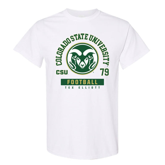 Colorado State - NCAA Football : Tex Elliott - White Classic Fashion Shersey Short Sleeve T-Shirt
