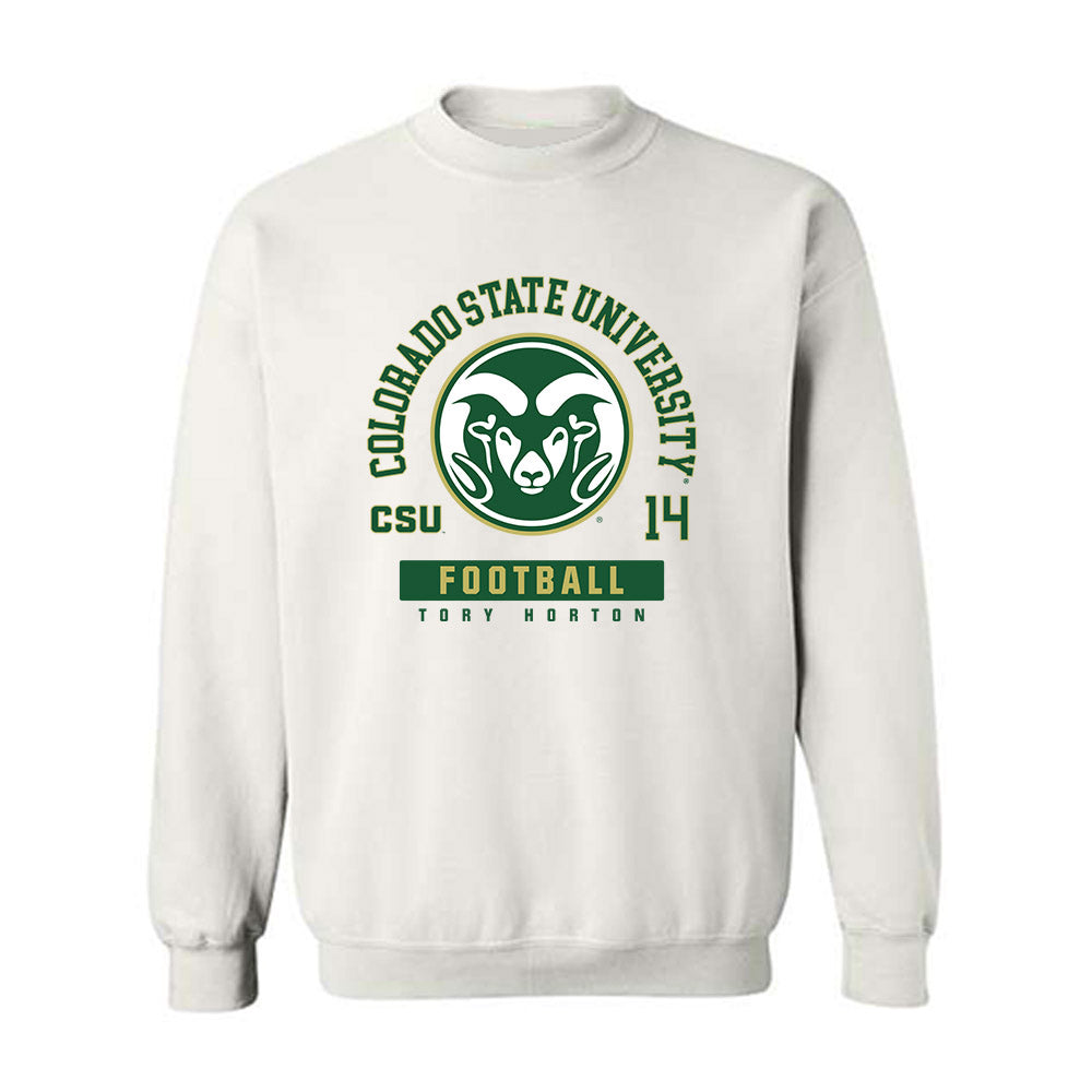 Colorado State - NCAA Football : Tory Horton - White Classic Fashion Shersey Sweatshirt