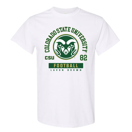 Colorado State - NCAA Football : Lavon Brown - White Classic Fashion Shersey Short Sleeve T-Shirt