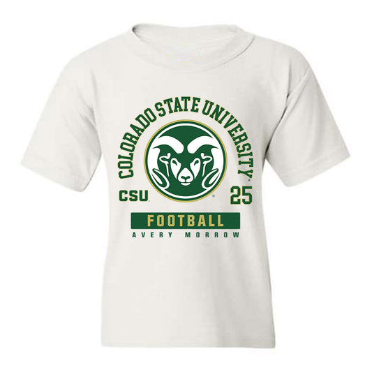 Colorado State - NCAA Football : Avery Morrow - White Classic Fashion Shersey Youth T-Shirt