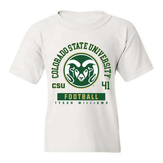 Colorado State - NCAA Football : Tyson Williams - White Classic Fashion Youth T-Shirt
