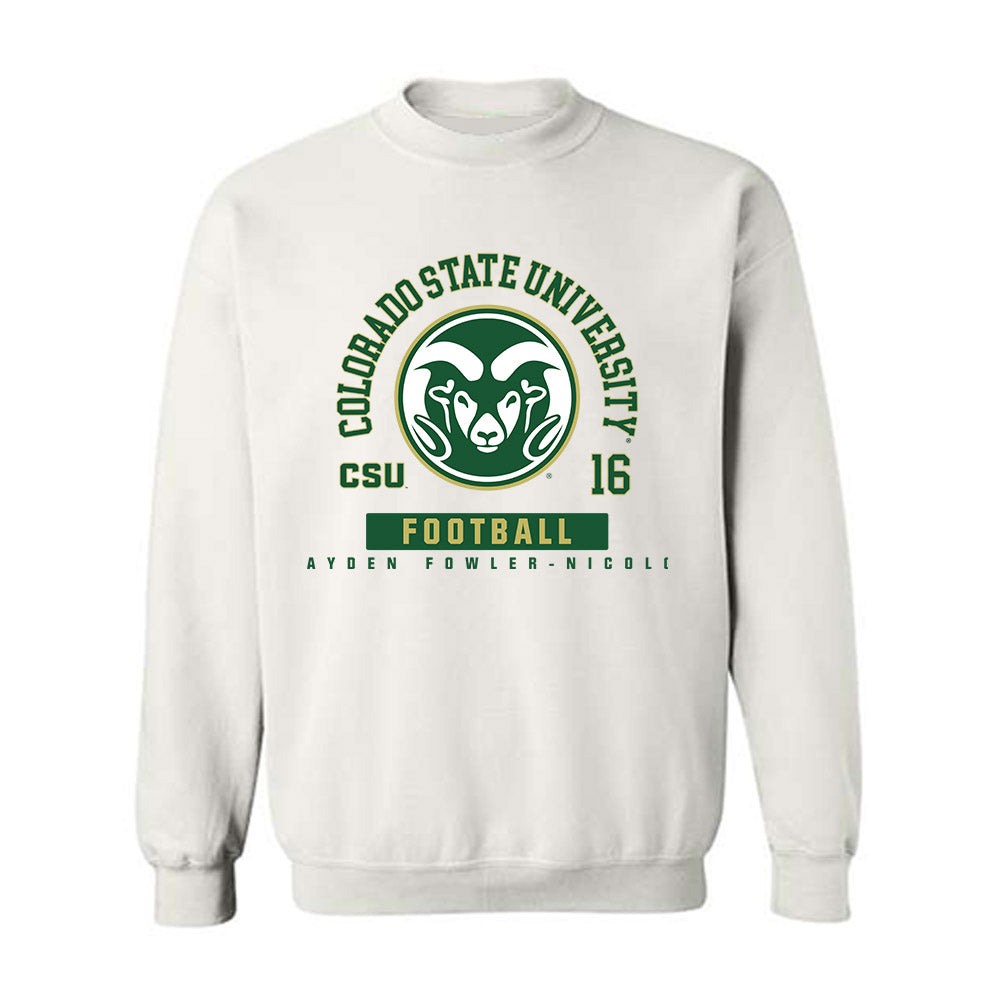 Colorado State - NCAA Football : Brayden Fowler-Nicolosi - White Classic Fashion Shersey Sweatshirt