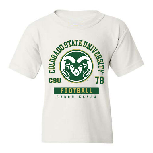 Colorado State - NCAA Football : Aaron Karas - White Classic Fashion Shersey Youth T-Shirt