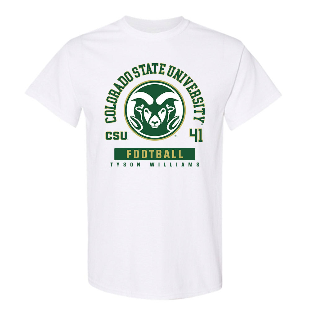Colorado State - NCAA Football : Tyson Williams - White Classic Fashion Short Sleeve T-Shirt