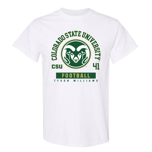 Colorado State - NCAA Football : Tyson Williams - White Classic Fashion Short Sleeve T-Shirt