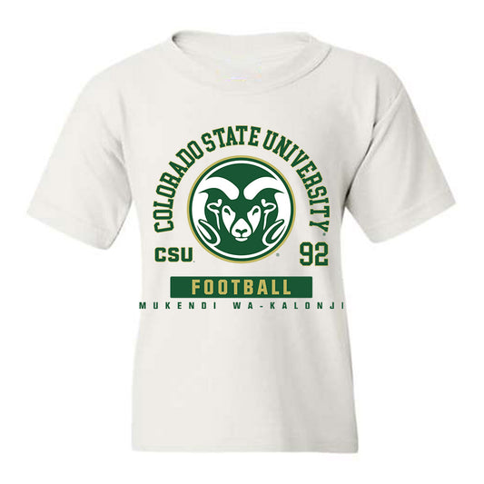 Colorado State - NCAA Football : Mukendi Wa-kalonji - White Classic Fashion Shersey Youth T-Shirt