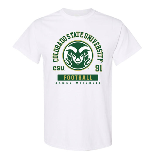 Colorado State - NCAA Football : James Mitchell - White Classic Fashion Shersey Short Sleeve T-Shirt