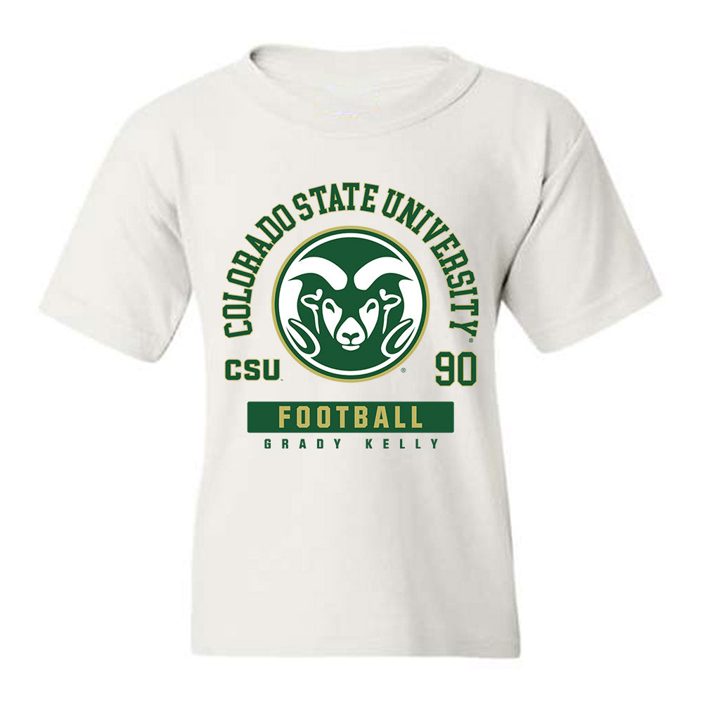 Colorado State - NCAA Football : Grady Kelly - White Classic Fashion Shersey Youth T-Shirt