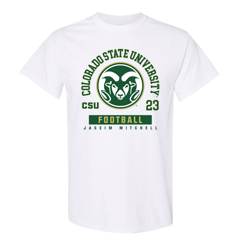 Colorado State - NCAA Football : Jaseim Mitchell - White Classic Fashion Shersey Short Sleeve T-Shirt