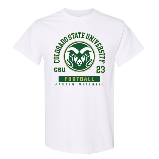 Colorado State - NCAA Football : Jaseim Mitchell - White Classic Fashion Shersey Short Sleeve T-Shirt