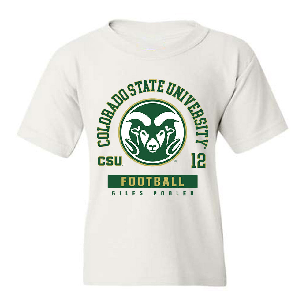 Colorado State - NCAA Football : Giles Pooler - White Classic Fashion Shersey Youth T-Shirt