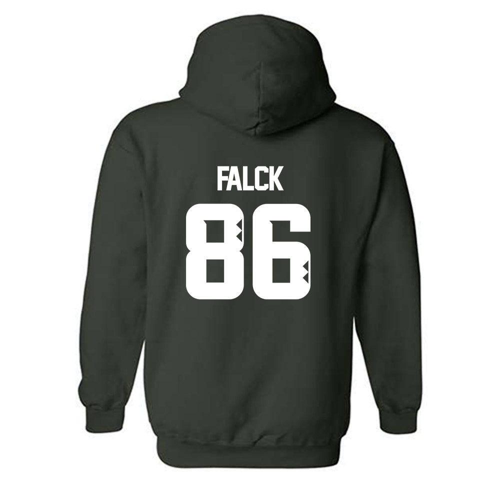 Hawaii - NCAA Football : Ben Falck - Forest Green Classic Shersey Hooded Sweatshirt
