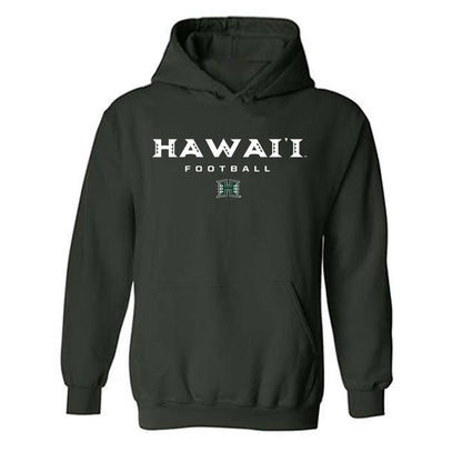 Hawaii - NCAA Football : Alex Perry - Forest Green Classic Shersey Hooded Sweatshirt