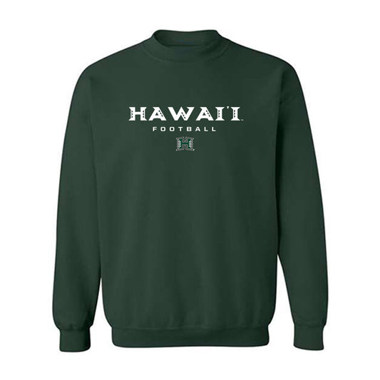 Hawaii - NCAA Football : Arasi Mose - Forest Green Classic Shersey Sweatshirt