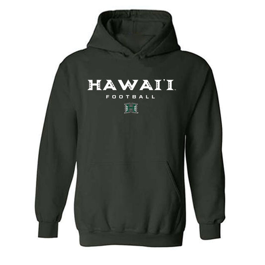 Hawaii - NCAA Football : Tylan Hines - Forest Green Classic Shersey Hooded Sweatshirt