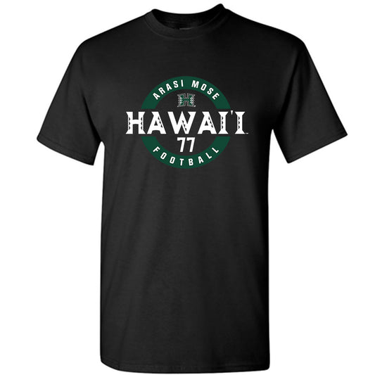 Hawaii - NCAA Football : Arasi Mose - Black Classic Fashion Shersey Short Sleeve T-Shirt