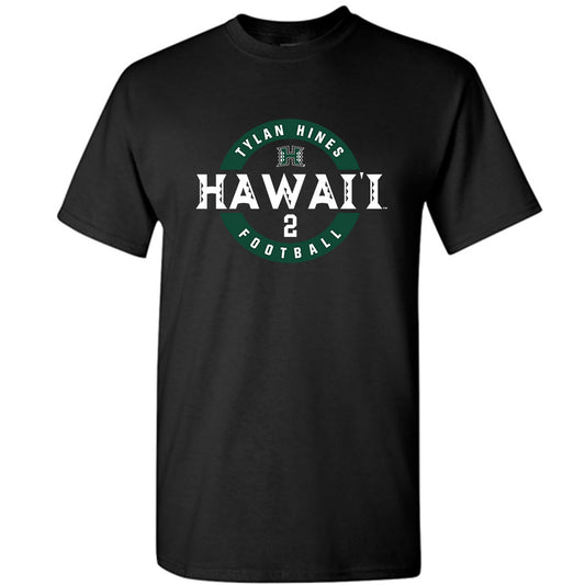 Hawaii - NCAA Football : Tylan Hines - Black Classic Fashion Shersey Short Sleeve T-Shirt