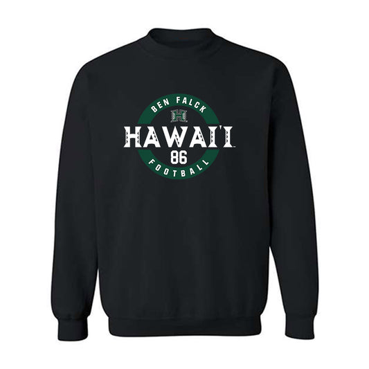 Hawaii - NCAA Football : Ben Falck - Black Classic Fashion Shersey Sweatshirt
