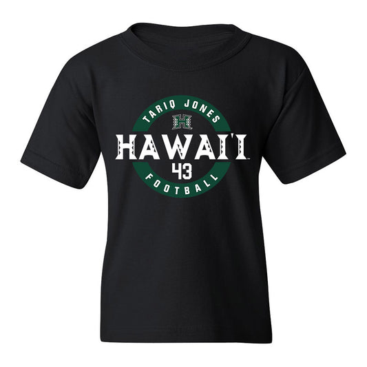 Hawaii - NCAA Football : Tariq Jones - Black Classic Fashion Shersey Youth T-Shirt