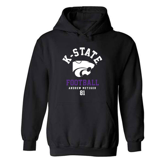 Kansas State - NCAA Football : Andrew Metzger - Black Classic Fashion Shersey Hooded Sweatshirt