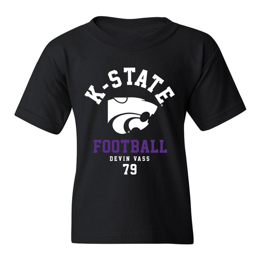 Kansas State - NCAA Football : Devin Vass - Black Classic Fashion Shersey Youth T-Shirt