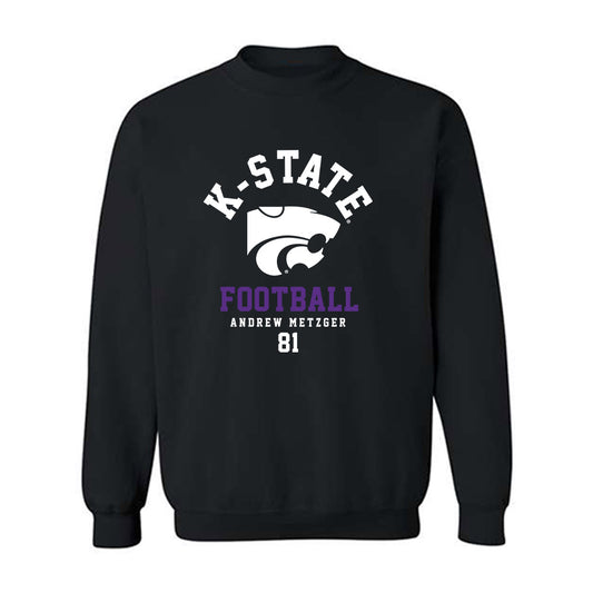 Kansas State - NCAA Football : Andrew Metzger - Black Classic Fashion Shersey Sweatshirt