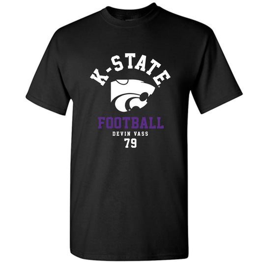 Kansas State - NCAA Football : Devin Vass - Black Classic Fashion Shersey Short Sleeve T-Shirt