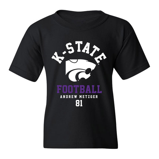 Kansas State - NCAA Football : Andrew Metzger - Black Classic Fashion Shersey Youth T-Shirt