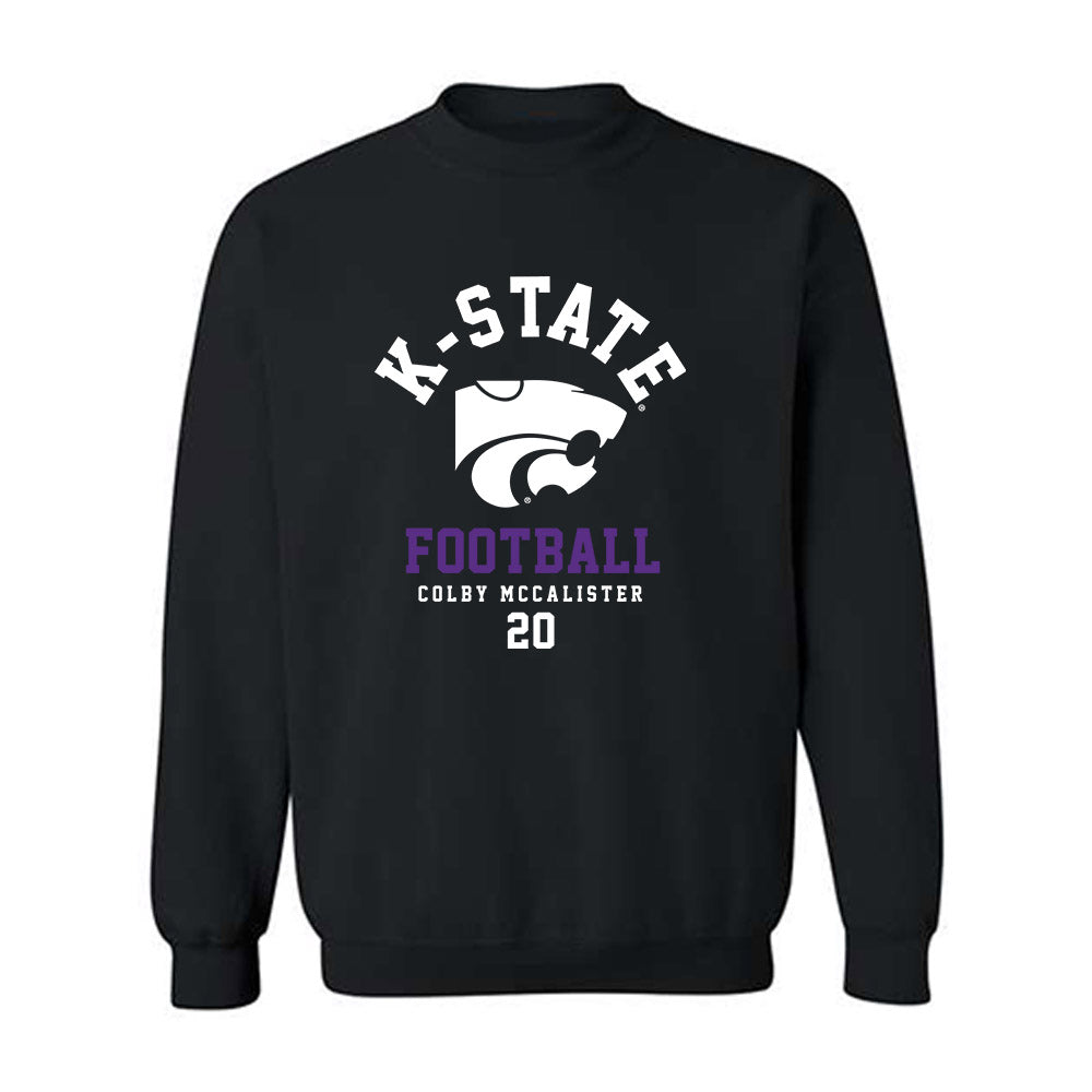 Kansas State - NCAA Football : Colby McCalister - Black Classic Fashion Shersey Sweatshirt