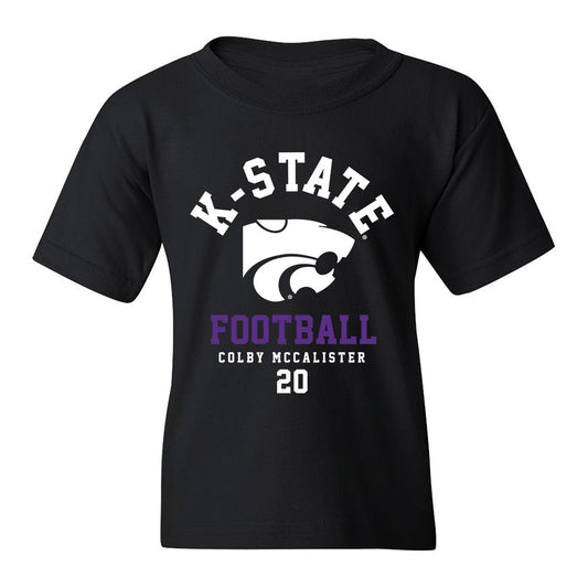 Kansas State - NCAA Football : Colby McCalister - Black Classic Fashion Shersey Youth T-Shirt