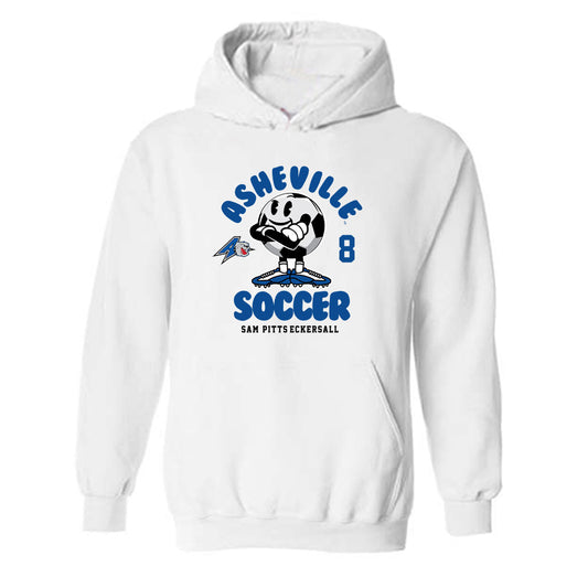 UNC Asheville - NCAA Men's Soccer : Sam Pitts-Eckersall - White Fashion Hooded Sweatshirt