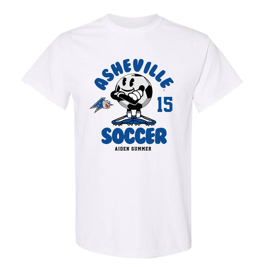 UNC Asheville - NCAA Men's Soccer : Aiden Gummer - White Fashion Short Sleeve T-Shirt