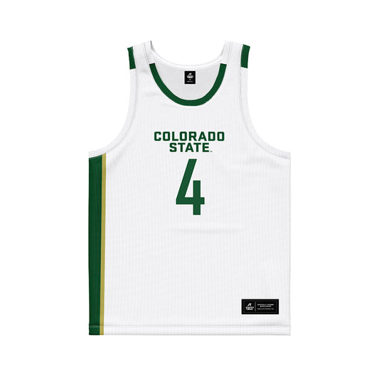 Colorado State - NCAA Men's Basketball : Isaiah Stevens - White Jersey