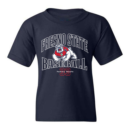Fresno State - NCAA Baseball : Tommy Hopfe - Navy Classic Fashion Youth T-Shirt